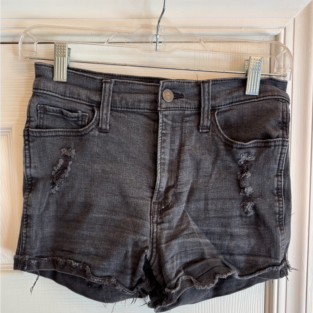 Hollister Gray Jean Shorts Casual Distressed